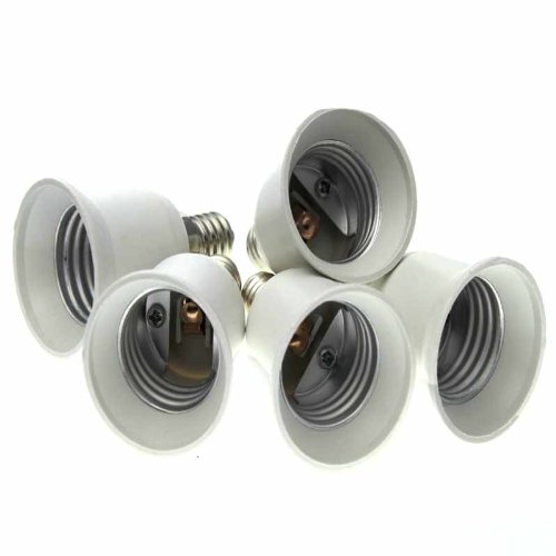 5 Stück Lampensockel Adapter E14 auf E27 für LED Lampen