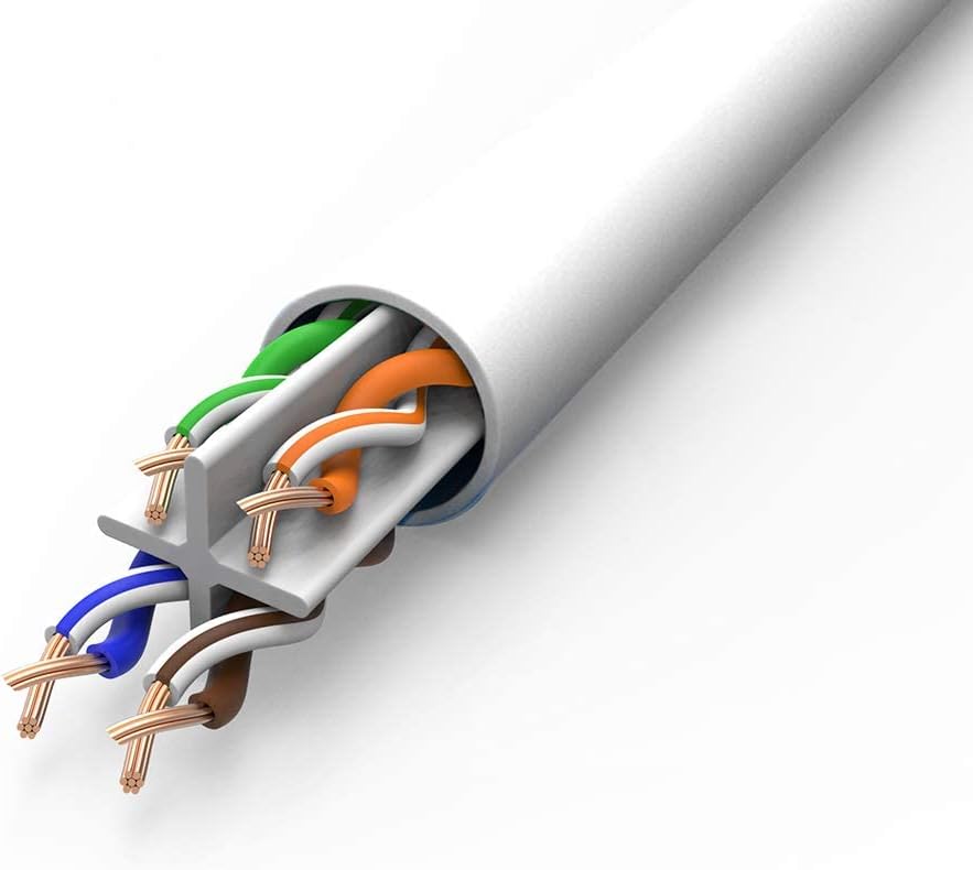 DG Cat6e Riser (CMR), 250ft, UTP 24AWG, Solid Bare Copper, 600MHz, ETL Listed, Bulk Ethernet Cable, White