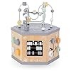mamabrum Cubo de Actividades 7 en 1 de Madera - Juguete Educativo para Bebés 1 Año con Laberinto, Engranajes, Reloj y Ábaco - Juguetes Niños 1 Año para Desarrollo Motor y Cognitivo #3