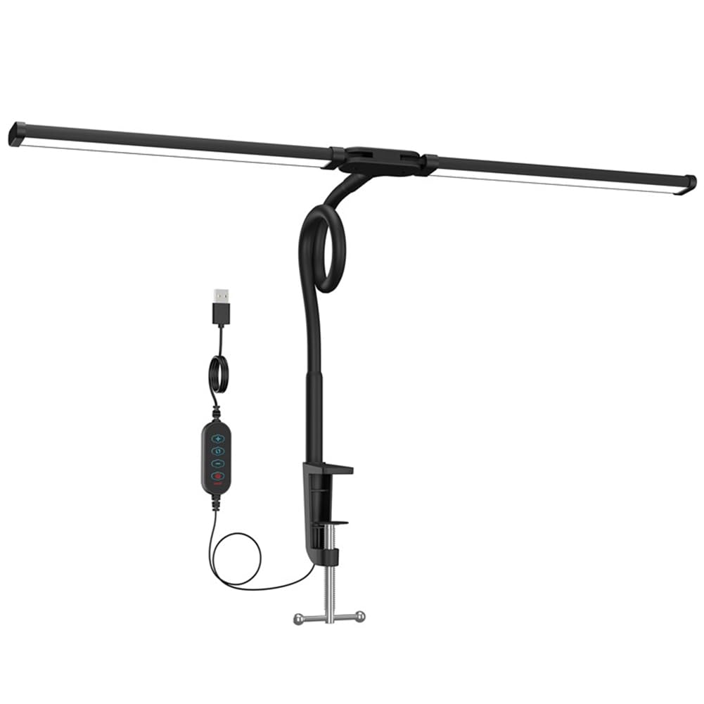 Vjsujehgy Dual Screen Compatible Led Desk Lamp-Computer Monitor Work Light-Eye Caring Architect Lamp with Clamp for Home Lighting