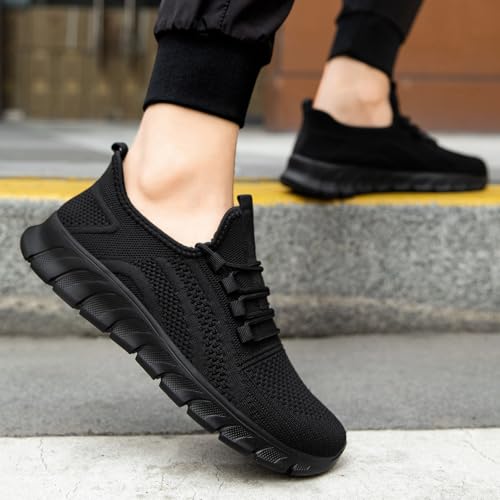 Trainers Mens Walking Running Shoes Slip On Sneakers Tennis Gym Training Casual Workout Breathable Lightweight Comfortable Athletic Fitness Hiking Non Slip Jogging Outdoor Shoes - Image 3