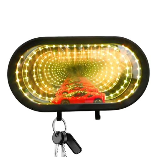 Bsbkoj Soporte para llaves de garaje iluminado, organizador de pared decorativo, 17,1 x 8,5 x 12,2 cm, llavero con luz recargable, accesorio de almacenamiento duradero, decoración de puerta de entrada
