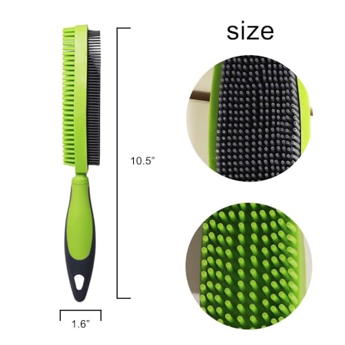 Image of Rubber Pet Hair Removal Brush for Couch Clothes Dog Cat Pet Hair Carpet, Also Used as Dog Cat Bath Brush with Massage Effect(black,orange,green)
