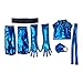 RocailleCos Mortal MK Kitana Cosplay Costume Female Sexy Blue Jumpsuit Kombat Suit with Mask Ninja Fighter Outfit (blue, L)