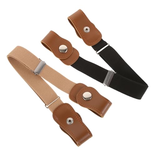 Hemoton 2pcs Elastic Waistbands Stretchy No Buckle Belts for Boys and Lightweight Comfortable Waist Belts for Jeans Dresses Skirts School Uniforms