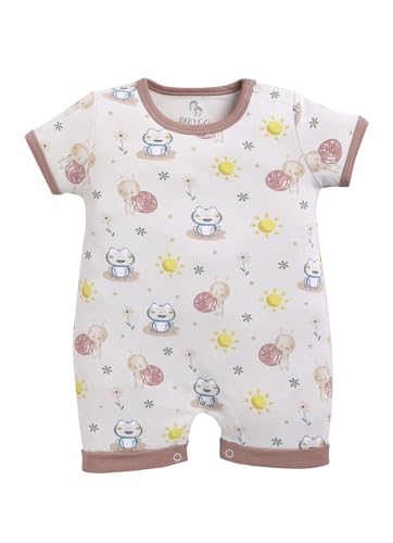 Image of BABYGO Baby Half Sleeve Rompers 100% Cotton for New Born Baby|Daily Suits for Baby Boys & Girls| 0-3M| 3-6M|6-9M|Onesies| Infant Clothes | Pack of 1