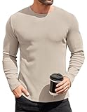 COOFANDY Thermal Shirts for Men Long Sleeve Shirts Casual Lightweight Pullover Sweaters Slim Fit Crewneck Sweatshirt Base Layer Fall Shirts