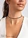 FindChic Black Choker Necklace Herringbone Chains for Women Flat Snake Link Chain Necklace Woman 12.5inch Adjustable Layering Jewelry