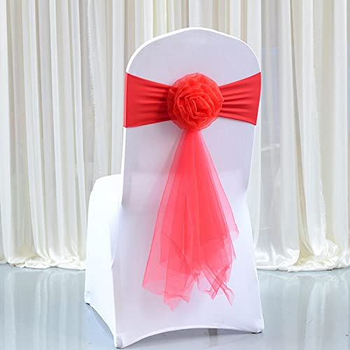 10/50 Stück Organza Stuhl Schärpen Elastische Stuhl Rückenlehne Blume Fliege Hochzeit Stuhl Knoten für Hochzeit Party Dekoration
