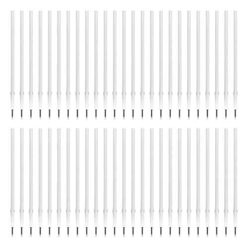 50 Pcs Black Retractable Pen Refills 0.7mm Ballpoint Pen Refills Medium Nib Smooth Writing Click Biro Ink Replacement Compatible with Most Ballpoint Pens Ideal for Office School and Daily Use