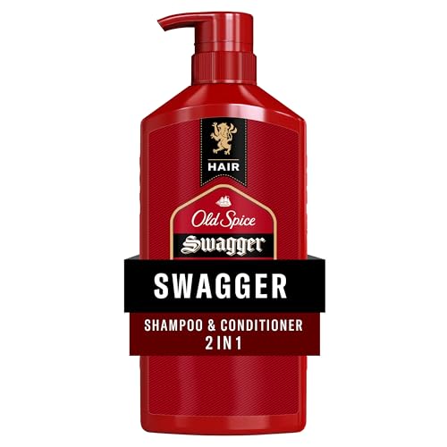Old Spice Swagger 2-in-1 Shampoo and Conditioner Set for Men, Cedarwood Lime Scent, Healthier, Fuller, More Moisturized Looking Hair, Barbershop Quality, Remove Dirt & Oil, 29.2 Fl Oz