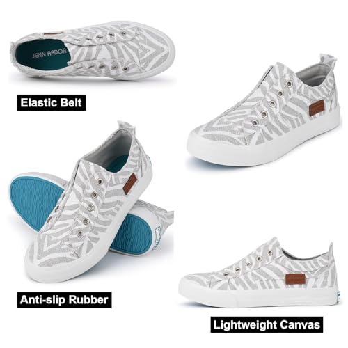 JENN ARDOR Womens Fall Slip On Fashion Sneakers No Laces Comfortable Casual Low Canvas Sneakers Flats Walking Shoes - image 5