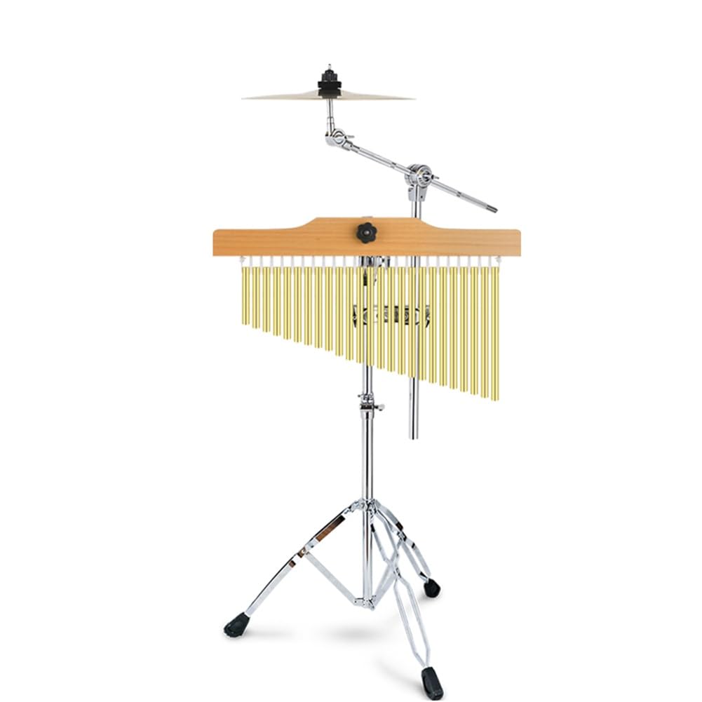 25/36 Tone Bar Chimes Gold Single Row Solid Aluminum Wind Chime Musical Percussion Instrument with Adjustable Lifting Bracket for Chorus Music Bar Performances (Size : 25 Note)