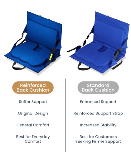 Everlasting Comfort Stadium Seats with Back Support - Adjustable Memory Foam Bleacher Chairs with Back and Cushion, Portable, Easy Folding Stadium Seat Cushion with Storage Pocket - image 2