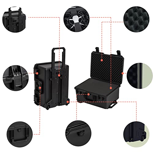 Maleta rígida impermeable para cámaras con ruedas 21.2x16x10.51" miniatura 4