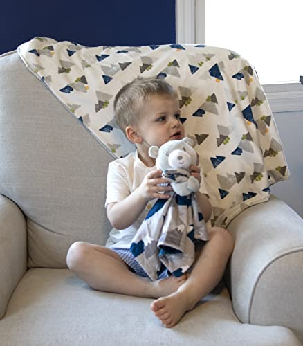 Image of Sherpa Fleece Baby Blankets for Boys and Girls - Colorful, Reversible Baby Blankets for Newborns, Infants, Toddlers, and Nursery (Mountains & Arrows)