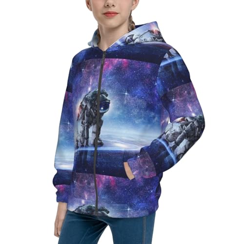 Autumn Pumpkins Fall Leaves Kid Hoodies Boys Zip Up Sweatshirts Girls Pullover with Pocket