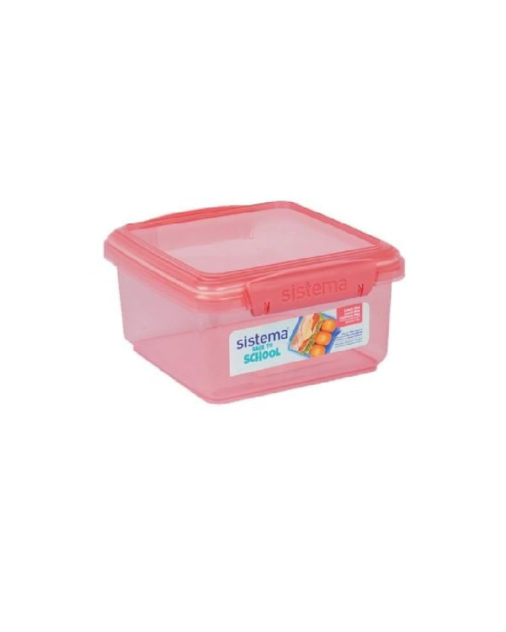 Sistema1.2 Liter Lunch Box Plus Light Orange is Stackable & Durable with easy Locking Clips to keep food sealed, Microwave & Dishwasher safe and BPA Free.