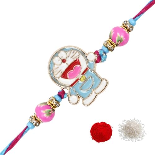 Image of I Jewels Fancy Cartoon Kids Rakhi With Roli Chawal & Rakshabandhan Card for Bro /Brother /Bhai