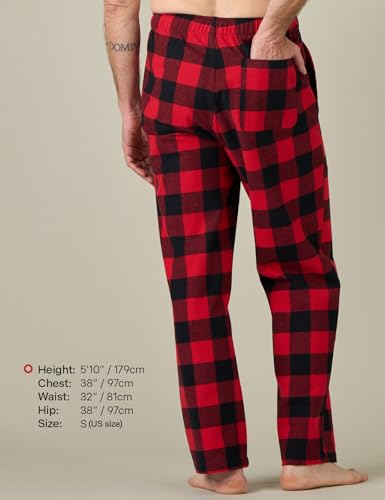 LAPASA Men's Pajama Pants Cotton Flannel Plaid Lounge Fleece Warm Sleepwear Pants PJ Bottoms Drawstring and Pockets M39/M1282