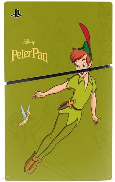 Miniatura 2 de Skinit Calcomanía para juegos compatible con consola delgada de PS5, diseño de retrato de Peter Pan y Tinker Bell de Disney con licencia oficial