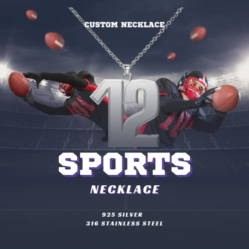 Baseball Number Necklace Personalized Football Jersey Number Pendant2