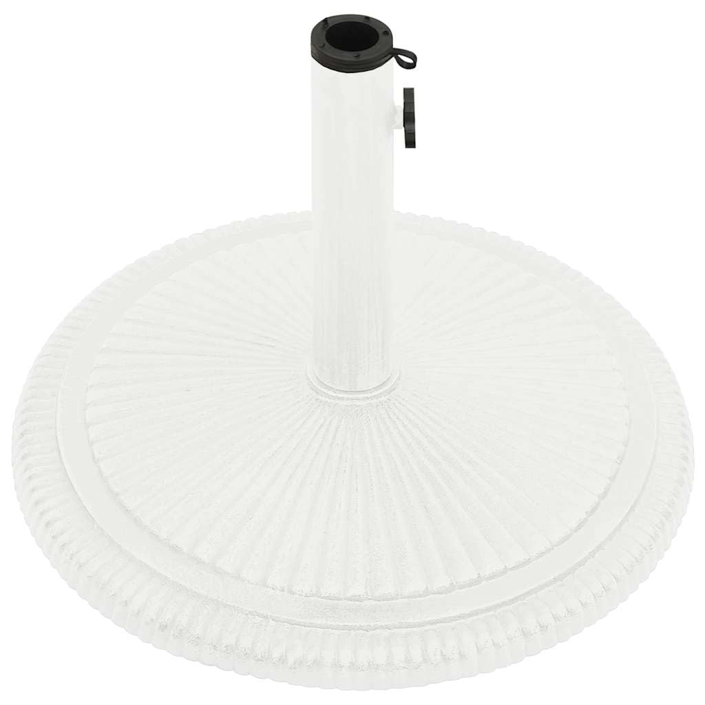 Supporto per ombrellone bianco in ghisa, 45 x 45 x 30 cm, base per asta dell'ombrellone adattatore per 35, 38, 48 mm, giardino, terrazza, stabilità