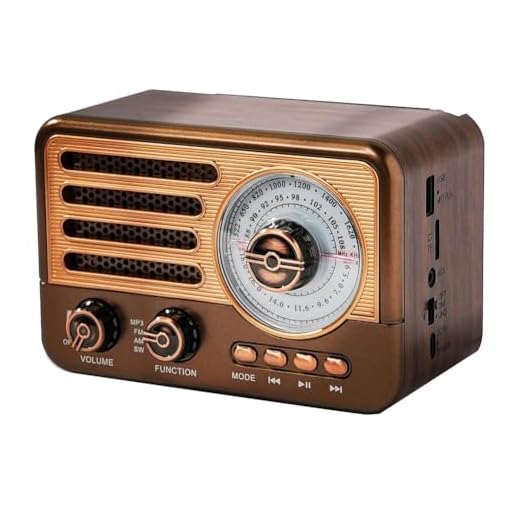 Qusedwey Radio Retro Portátil, Mini Receptor de Radio FM/Am/SW, Altavoz Bluetooth Vintage con Linterna LED, Compatible con para Tarjeta TF, USB AUX