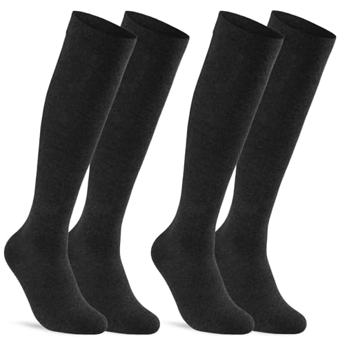 sockenkauf24 1 | 2 | 4 Paar Stützstrümpfe Reisestrümpfe Kompressionsstrümpfe Damen & Herren Stützkniestrümpfe 41900 WP (43-46 | 2 Paar, Schwarz)