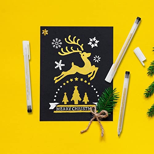 Martcolor Gold Silver Metallic Gel Pen Set, 0.8Mm Fine Point Gel Ink Pens, Archival Gel Ink Pens For Artist, Black Paper Drawing, Sketching, Writing, Illustration, Pack Of 6 #TOP3