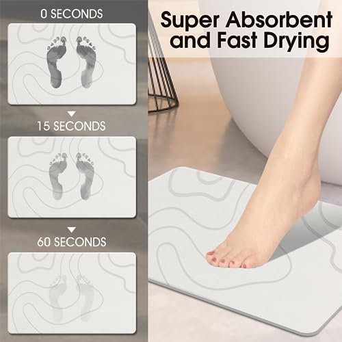 Zikibl ZIKIBL-02 Stone Bath Mat Diatomaceous Earth Shower Mat Stone Super Absorbent Diatomite Stone Bath Mats thumb #1