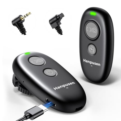 Image of Hanpusen Rechargeable Camera Remote Shutter Release for Canon | Wireless & Wired Remote Control for Canon Rebel T7, T6, T3i, EOS R5, R6 II, R7, R8, R10, RP, 200D(SL2),250D(SL3),6D Mark II