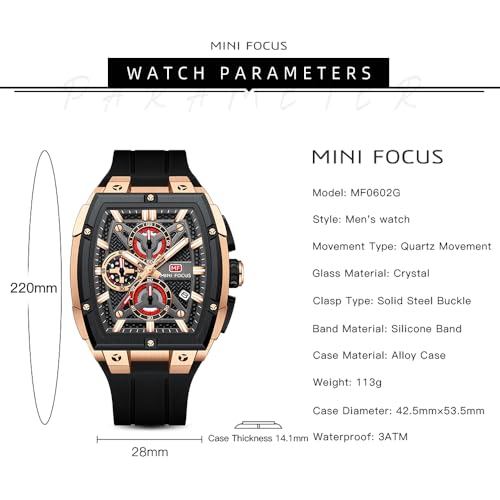 Image of MF MINI FOCUS Men's Watch Analog Wrist Watchh for Men with Chronograph,Ideal for Sports Enthusiasts and Daily Wear