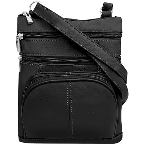 Skyway Leather Crossbody Purses For Women - Cross Body Bag Small Purse is Perfect To Carry Cell Phone, Cards and Accessories - Stylish and Durable - Black Cover