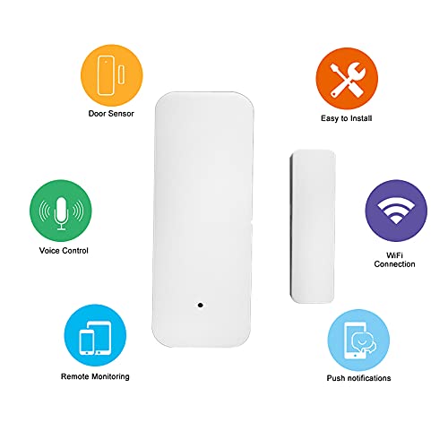 lifcasual Sensor de porta WIFI Tuya APP Controle da janela de abertura da porta Sensor de alarme de