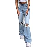 ✨ EIGENSCHAFTEN: Schlagjeans, Hohe Taille, Slim Fit, Loch, Stretch, Lässige Jeans. Die hohe Taille und der enge Gesäßschnitt heben die Linien Ihrer Figur hervor.
