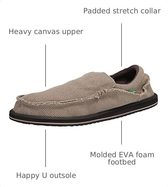 Image of Sanuk Mens Original Chiba Loafers for Men | Mens Shoes | Slip On Shoes for Men | Big & Tall Sizes 8-18 Available | Comfort Foam Footbed
