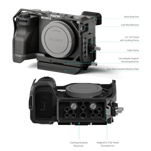 Tilta A6700 Cage, Full Camera Cage Compatible with Sony a6700 with HDMI Cable Clamp and Arca Baseplate - Black TA-T54-FCC-B - Image 2