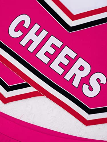 Hulija Kids Girls Cheerleading Outfits With Shorts Sleeveless Sports Dress Cheer Uniform Performance Costume Hot-Pink 12 Years #TOP5
