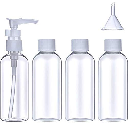DIY Crafts Design No # 5, Pack Of 5 Pc, 5 Pieces Travel Bottles Set Toiletries Cosmetic Liquid (Design No # 5, Pack Of 5 Pc)