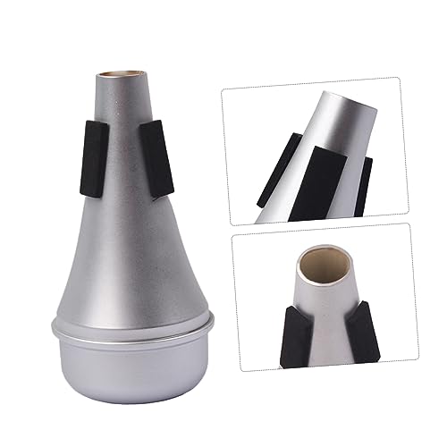 ifundom Practice Trumpet Mute Silver-plated Mute Trumpet for Night Aluminum Straight Cup for Jazz