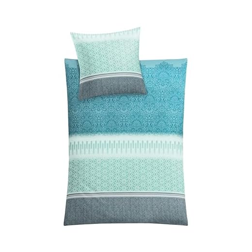 Kleine Wolke 6253675954 Estrella Bettwäsche-Set, Petrol, 155 x 220 cm