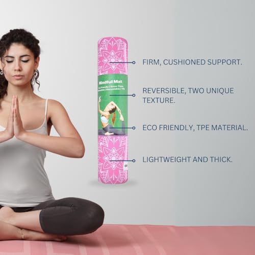 Tapete de ioga – Tapete premium reversível de 6 mm extra grosso e grande antiderrapante para exercíc