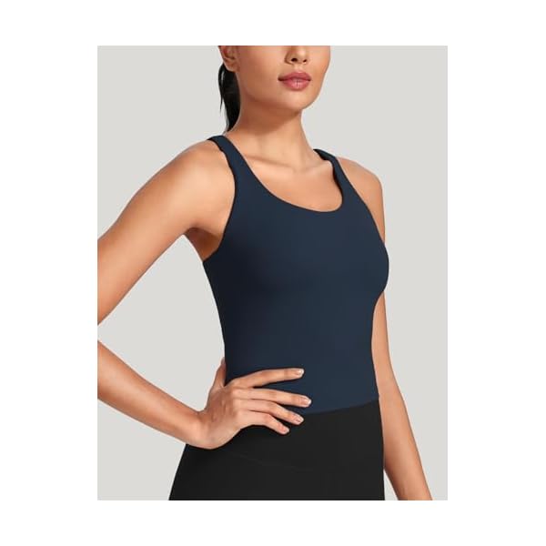 HeyNuts Zeal Bras for Women, Longline Medium Impact Crop Tank Bras Wirefree Sports Tops with Removable Pads - Image 4
