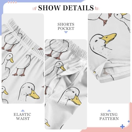 Duck Print Boys Long Pants Soft Trousers Elastic Waist Kids Lounge Bottoms with Pockets S-XL4