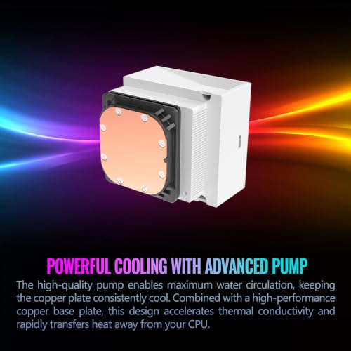 Image of Thermaltake LB360 Ultra CPU Liquid Cooler; Intel /AMD; 3.95 inch TFT LCD; 1x360mm 700~1900 RPM Single Frame ARGB Fan; 360mm Radiator; Magnetic Rotatable Display; TT RGB Plus 3.0; Snow; CL-W508-PL12SW-A