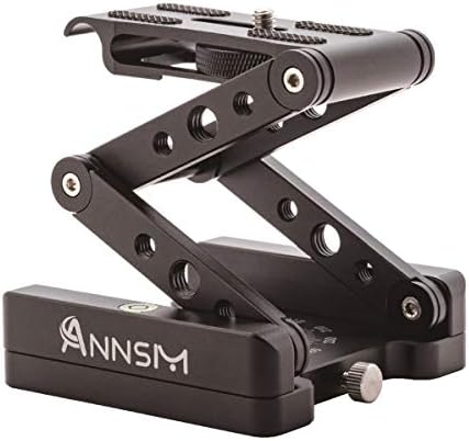 ANNSM Z Flex Tilt Head Camera Tripod Mount Foldable W-Shaped 360° Panoramic Rotatable with Calibration Scales 1/4” Screw Thread Standard Quick Release Plate for DSLR Cameras Canon Sony Nikon Pentax
