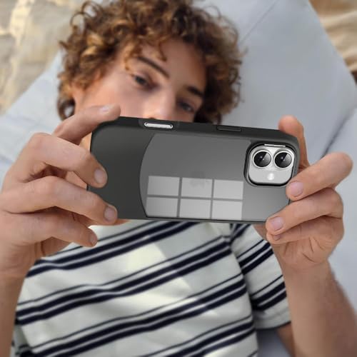 Image of KARWAN️Fusion Edge Leather Transparent Mobile Back Case | Slim Fit | Anti-Fingerprint| Scratch-Resistant | Premium Grip | Shockproof case | Back Cover for iPhone 16 || Black