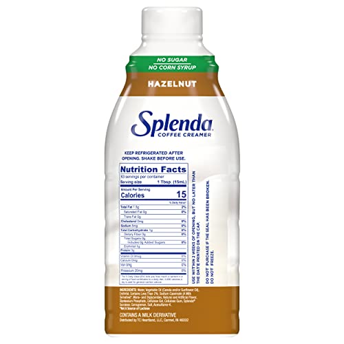 SPLENDA Sugar Free Hazelnut Coffee Creamer, 32 Fl Oz. (Pack of 2)