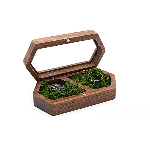 Ter Custom wooden ring box,Engraved Slim Wooden Ring Case Box for Wedding Ceremony Engagement Proposal Ring Bearer Box - Anniversary Birthday Gift Ideas. (No personalized,D)